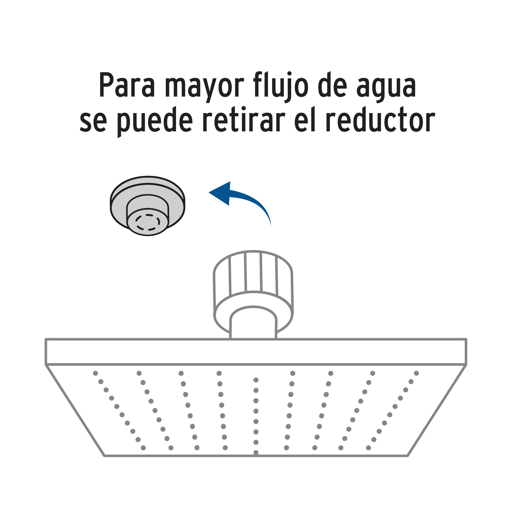 Regadera cuadrada ABS con brazo y chapeton satin AQUA 6"
