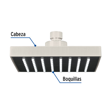 Regadera cuadrada ABS sin brazo satin AQUA 6"