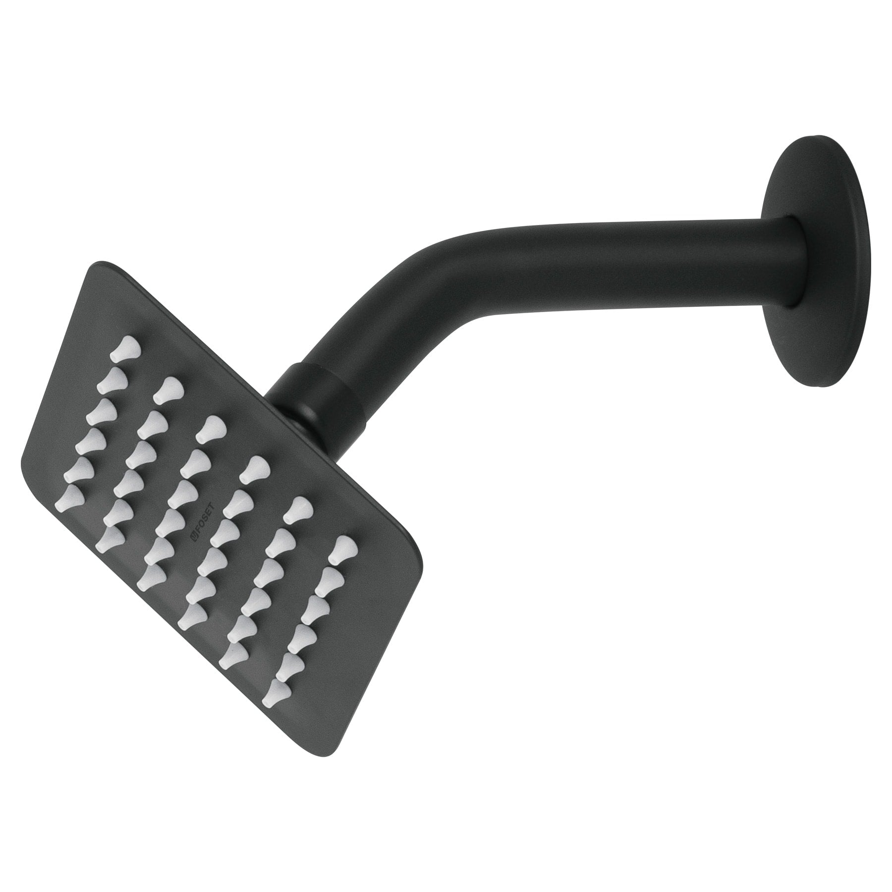 Regadera cuadrada 4', acero inox, con brazo, negro, TÚBIG