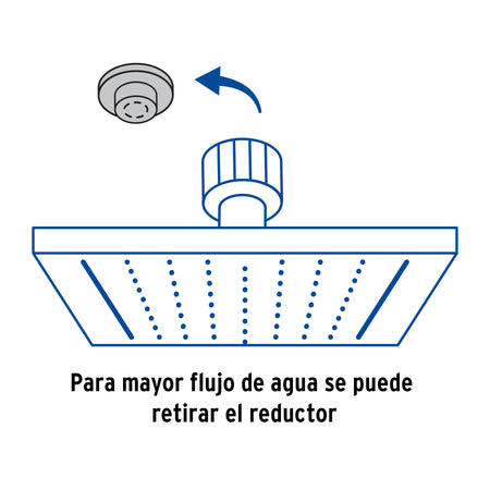 Regadera cuadrada 4', acero inox, con brazo, negro, TÚBIG