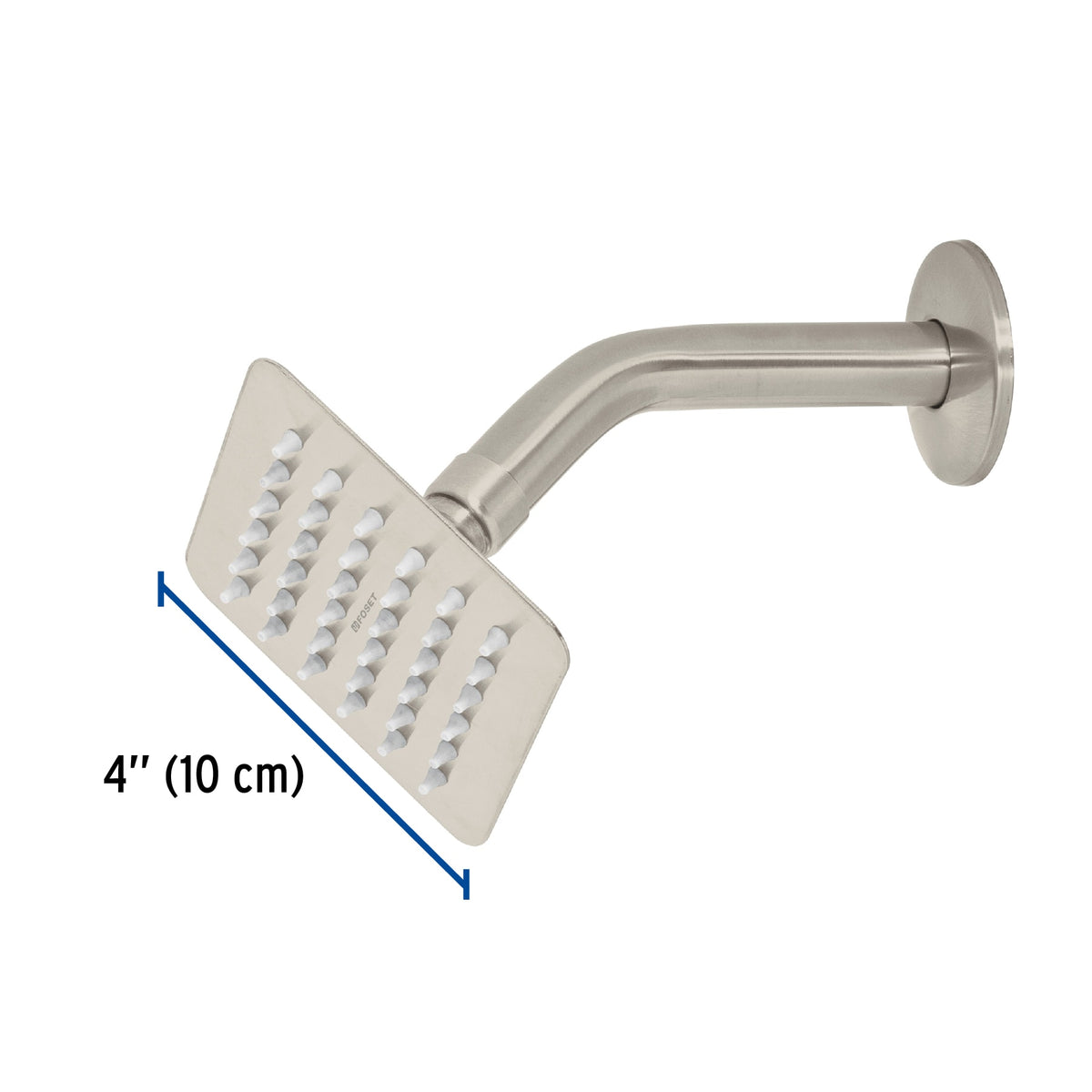 Regadera cuadrada acero inox con brazo satin TUBIG 4"
