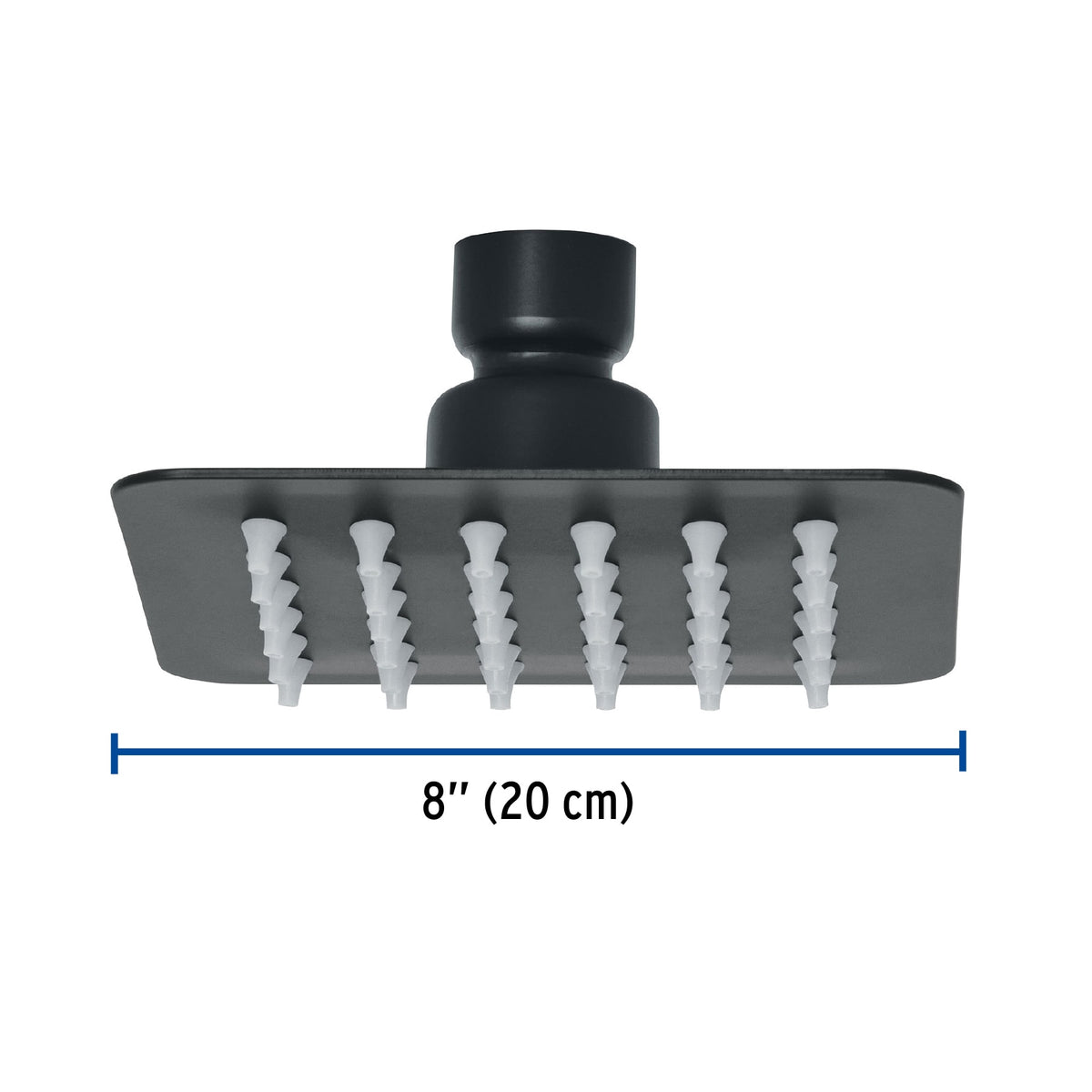 Regadera cuadrada 4', acero inox, sin brazo, negro, TÚBIG