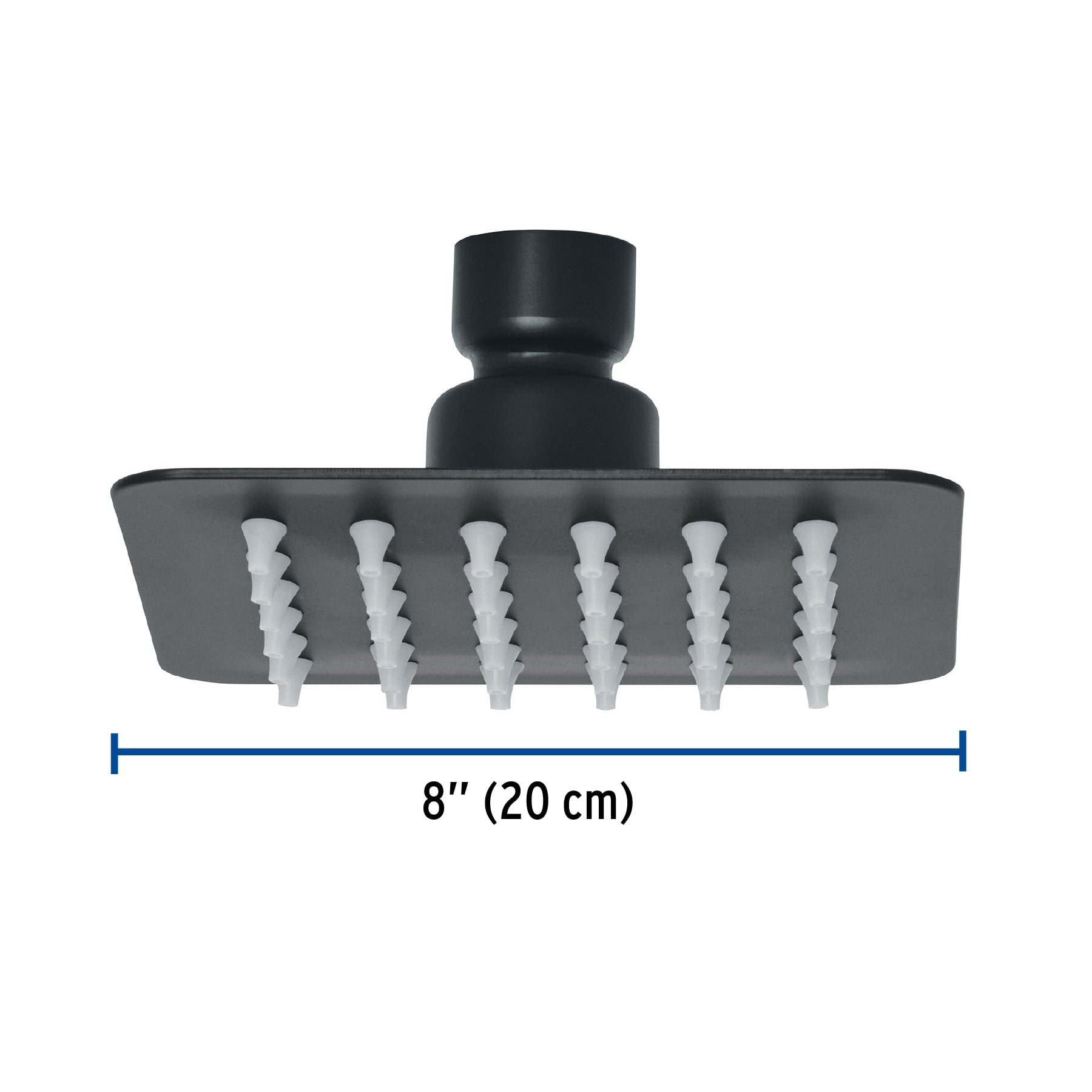 Regadera cuadrada 4', acero inox, sin brazo, negro, TÚBIG