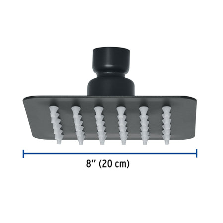 Regadera cuadrada 4', acero inox, sin brazo, negro, TÚBIG