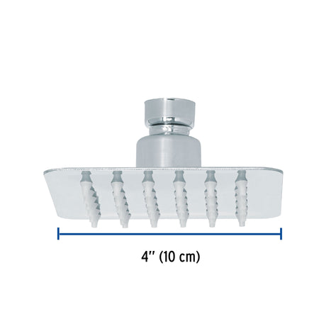 Regadera cuadrada 4', acero inox, sin brazo, cromo, TÚBIG