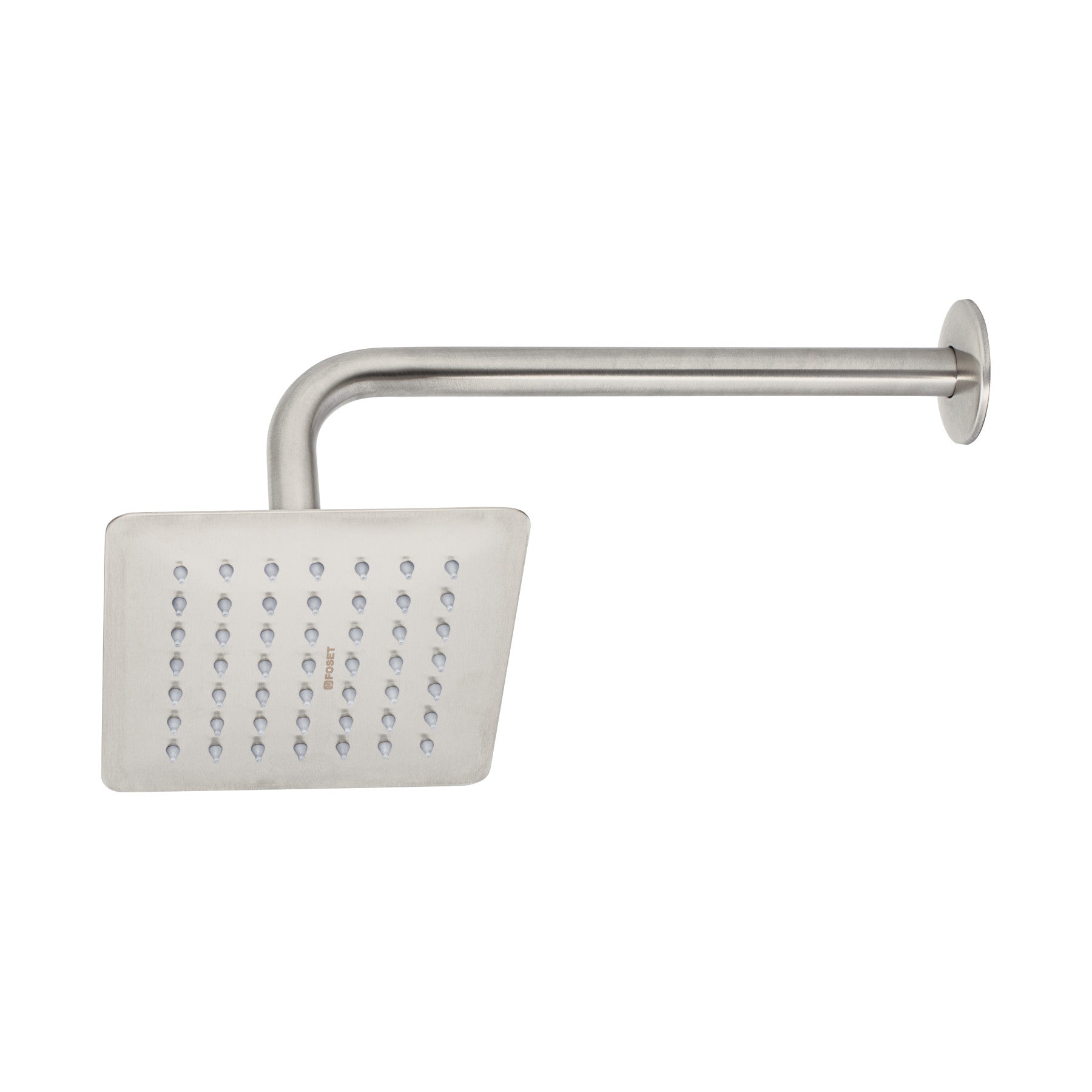 Regadera cuadrada acero inox con brazo satin TUBIG 6"