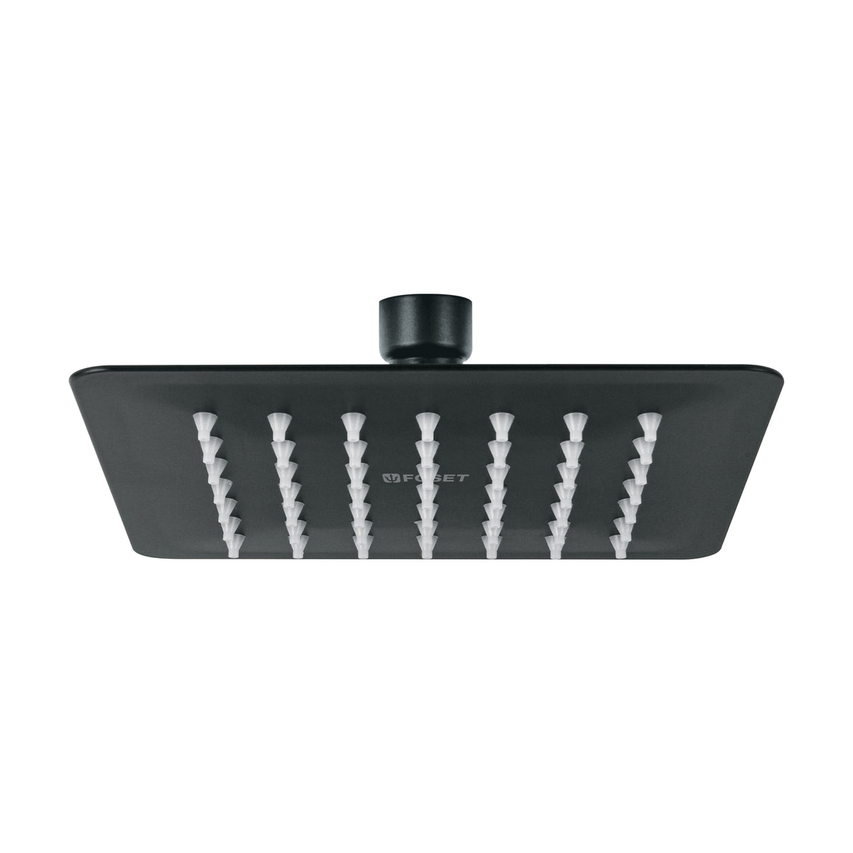 Regadera cuadrada 6', acero inox, sin brazo, negro, TÚBIG