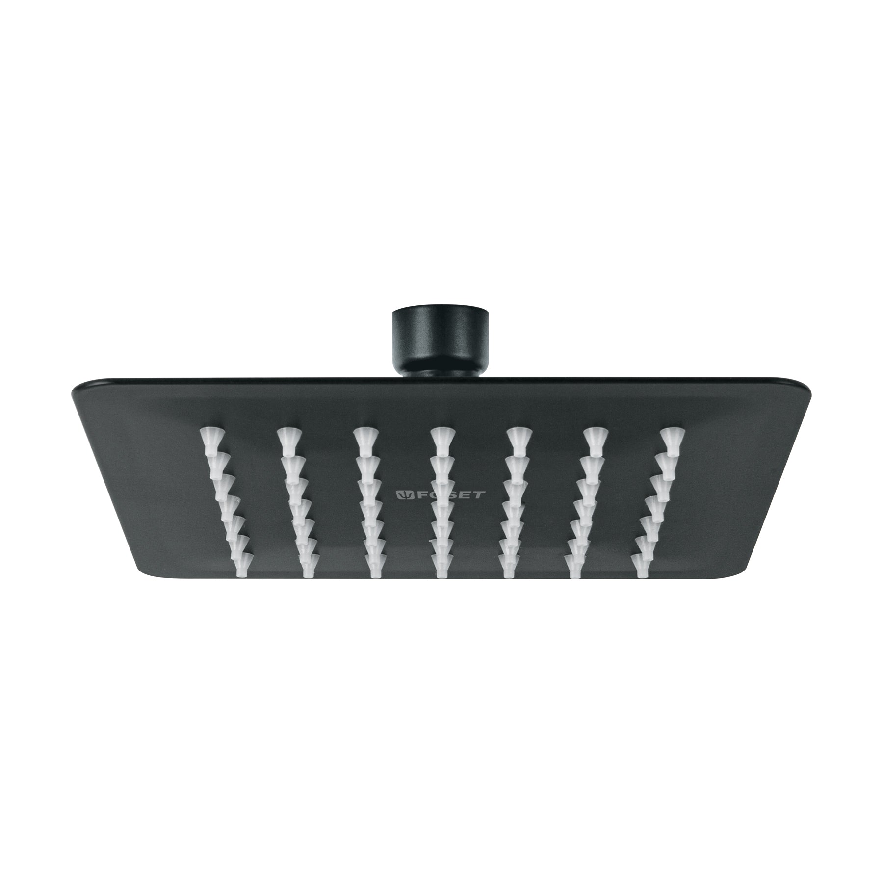 Regadera cuadrada 6', acero inox, sin brazo, negro, TÚBIG