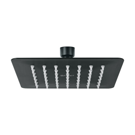 Regadera cuadrada 6', acero inox, sin brazo, negro, TÚBIG