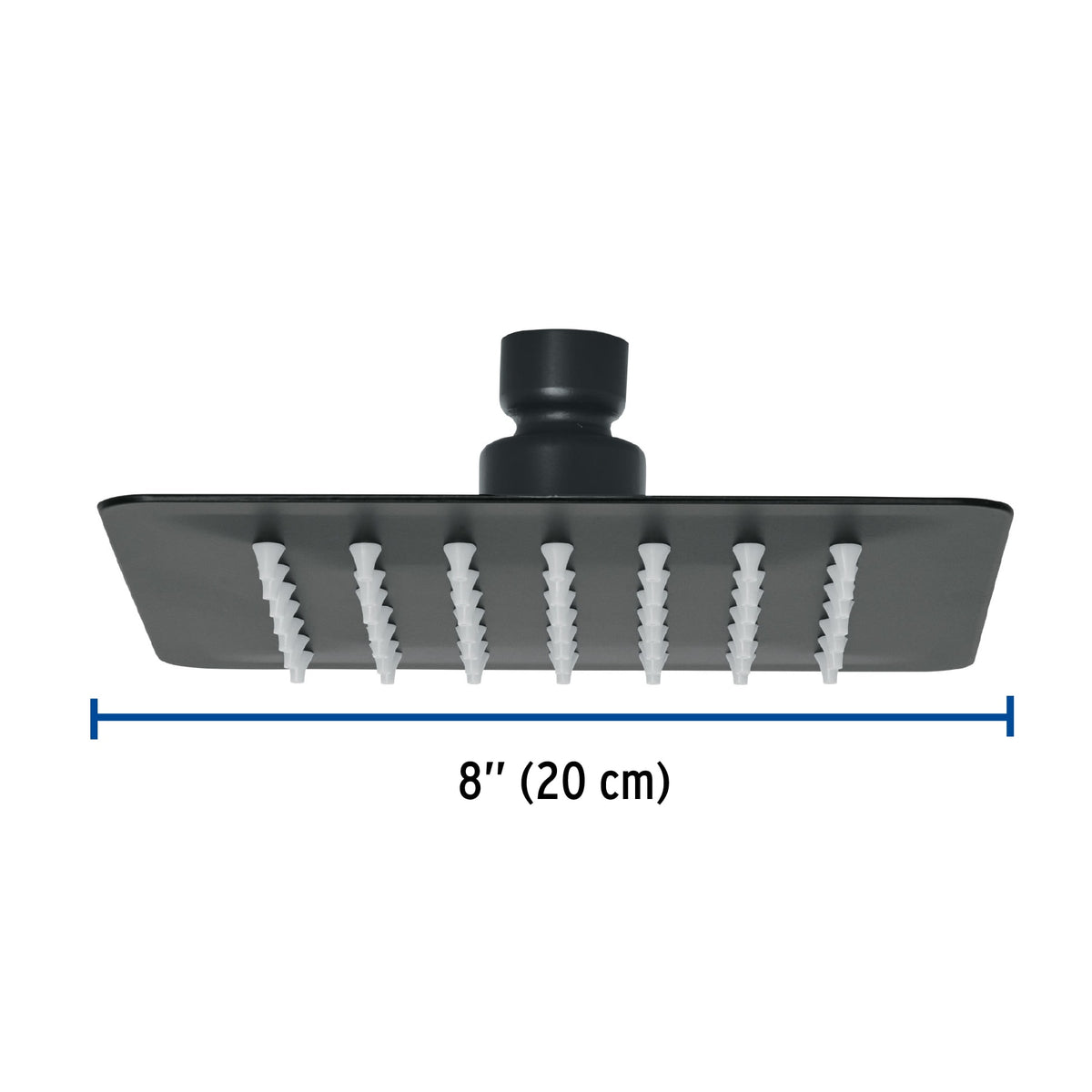 Regadera cuadrada 6', acero inox, sin brazo, negro, TÚBIG