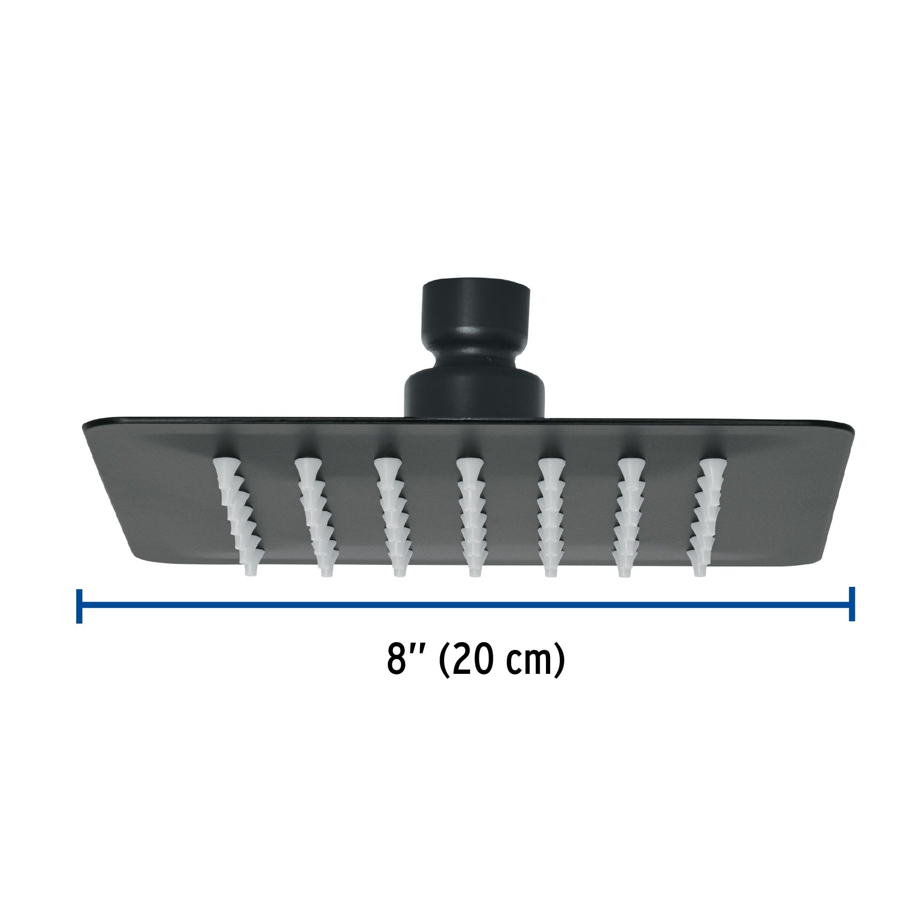 Regadera cuadrada 6', acero inox, sin brazo, negro, TÚBIG