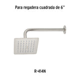 Regadera cuadrada acero inox sin brazo satin TUBIG 6"
