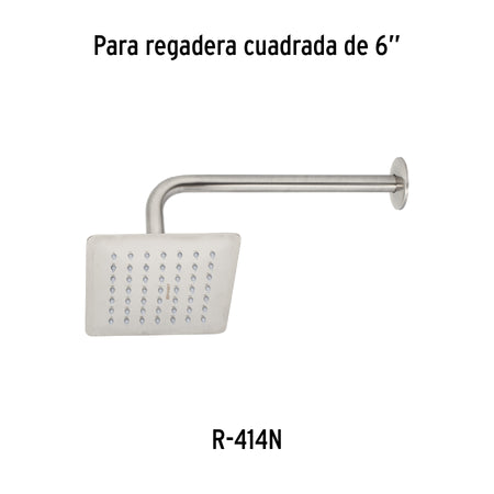Regadera cuadrada acero inox sin brazo satin TUBIG 6"
