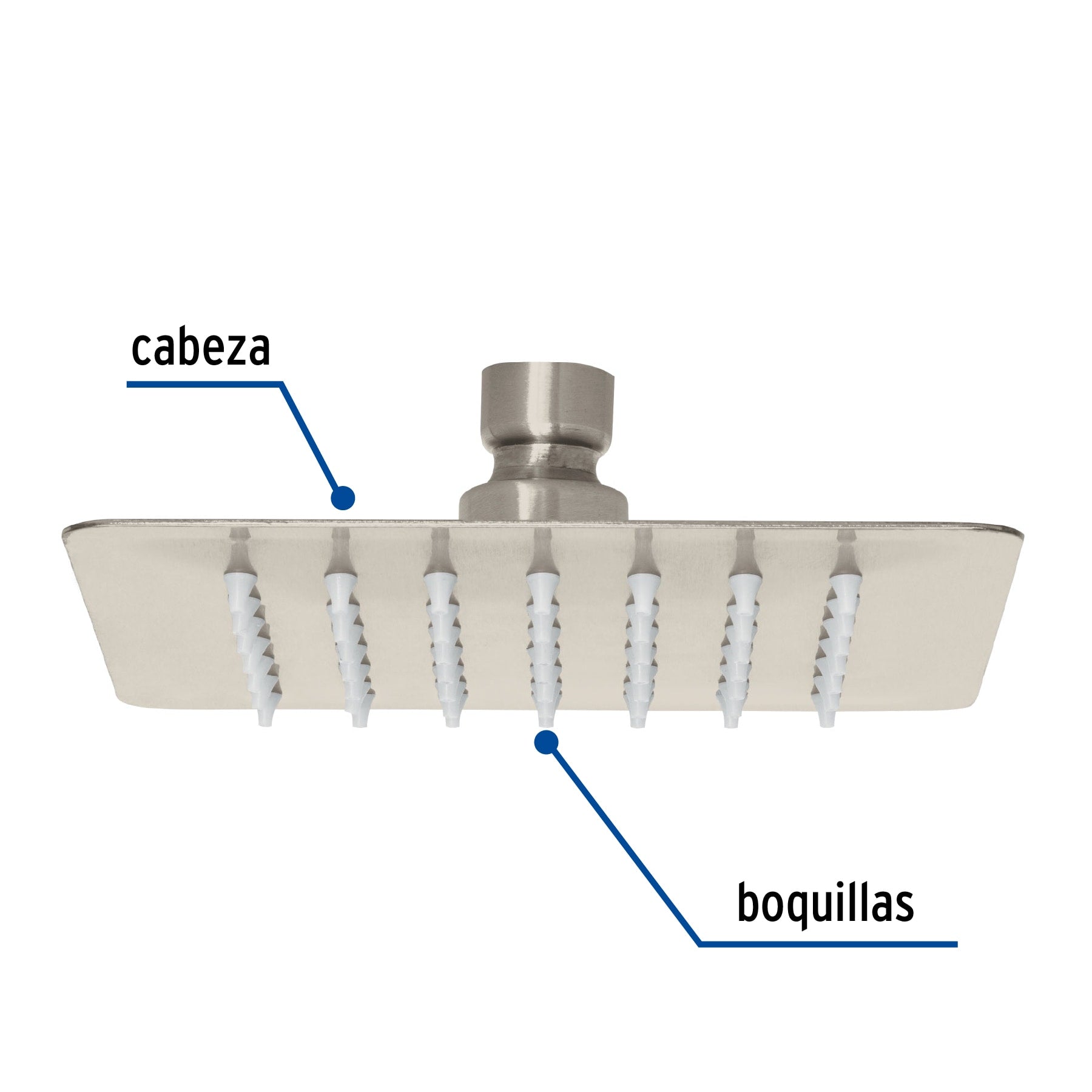 Regadera cuadrada acero inox sin brazo satin TUBIG 6"