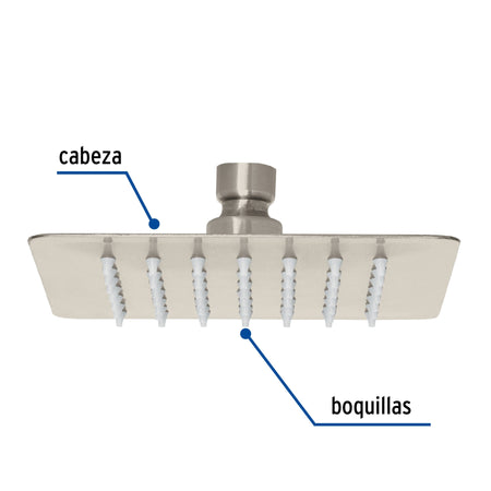 Regadera cuadrada acero inox sin brazo satin TUBIG 6"