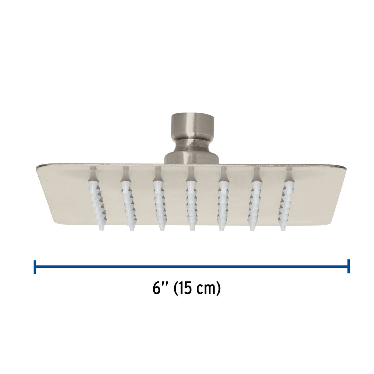 Regadera cuadrada acero inox sin brazo satin TUBIG 6"