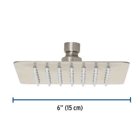 Regadera cuadrada acero inox sin brazo satin TUBIG 6"