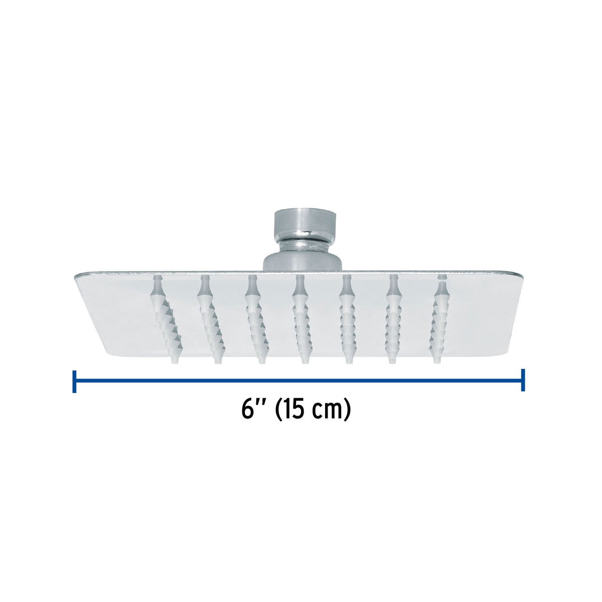 Regadera cuadrada 6', acero inox, sin brazo, cromo, TÚBIG