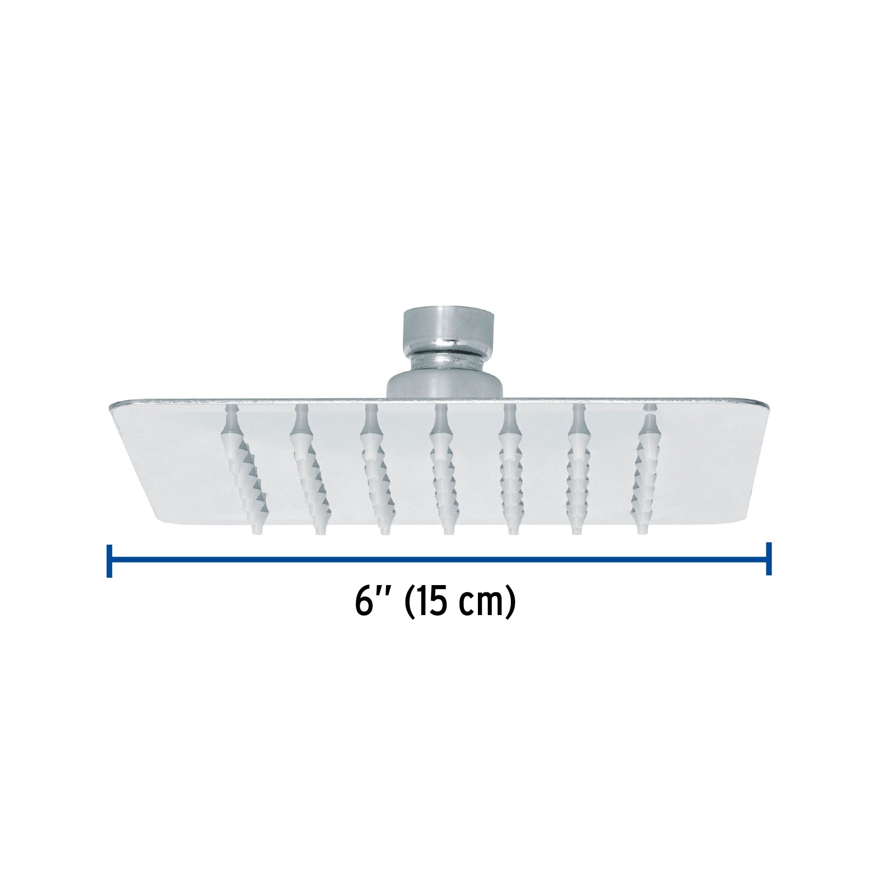 Regadera cuadrada 6', acero inox, sin brazo, cromo, TÚBIG
