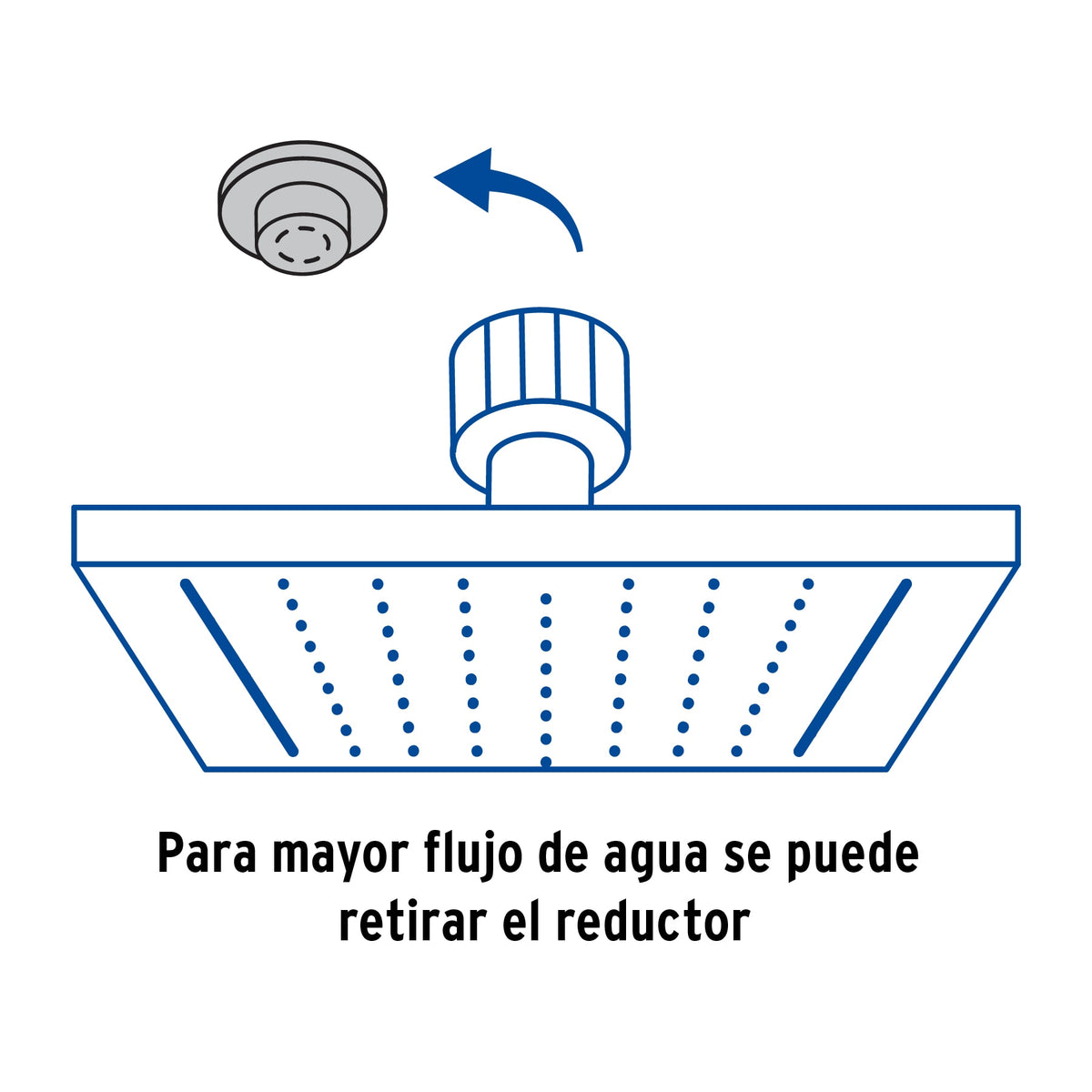 Regadera cuadrada 6', acero inox, con brazo, cromo, TÚBIG