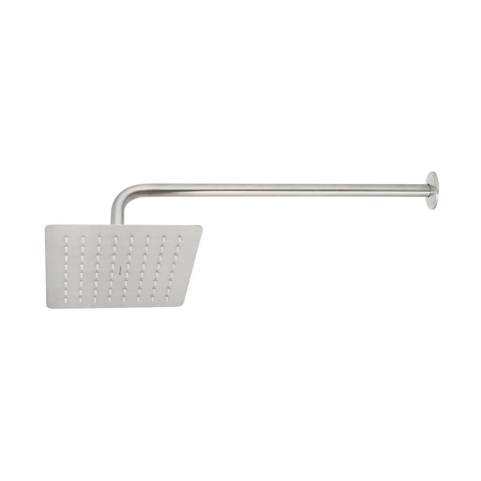 Regadera cuadrada acero inox con brazo satin TUBIG 8"