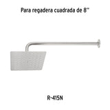 Regadera cuadrada acero inox sin brazo satin TUBIG 8"