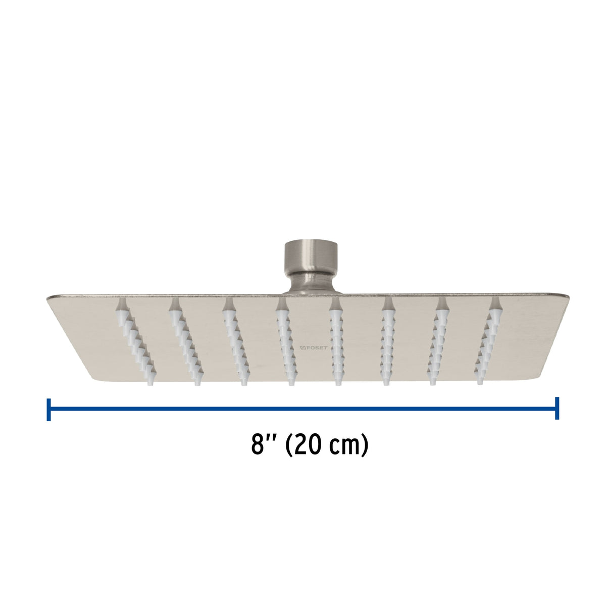 Regadera cuadrada acero inox sin brazo satin TUBIG 8"