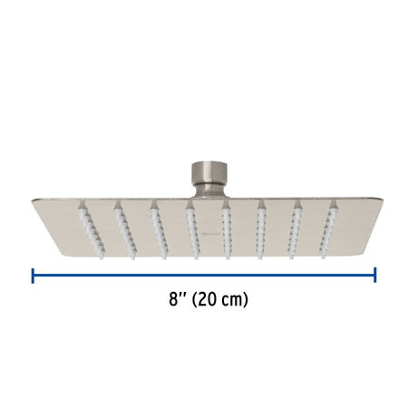 Regadera cuadrada acero inox sin brazo satin TUBIG 8"