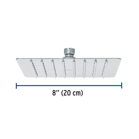 Regadera cuadrada 8', acero inox, sin brazo, cromo, TÚBIG