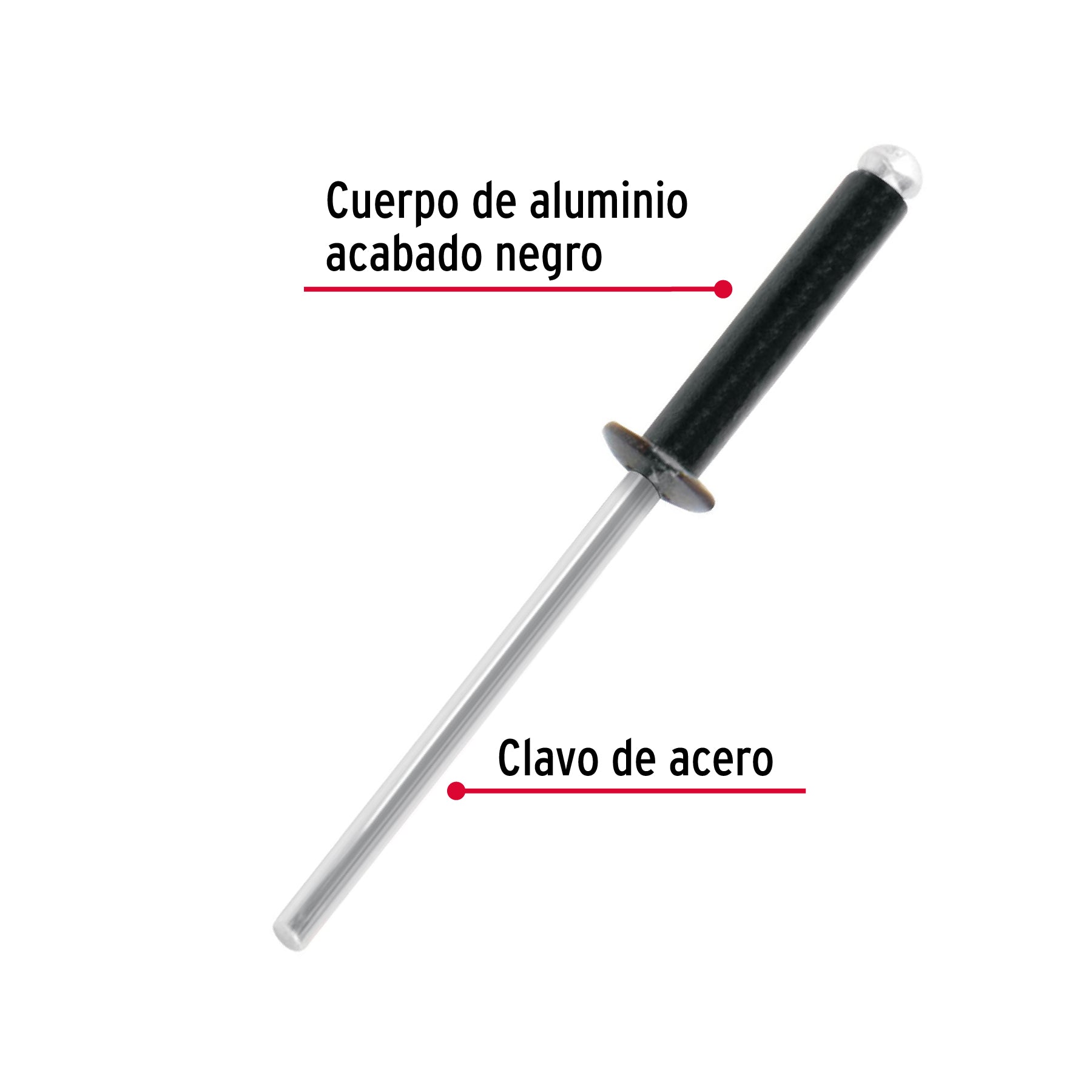 Bolsaremachesx1/2" negros de aluminio ala 1/8"