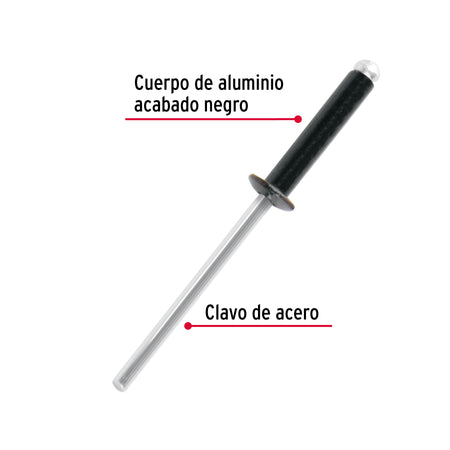 Bolsaremachesx1/2" negros de aluminio ala 1/8"