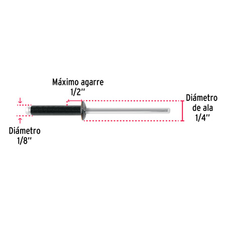 Bolsaremachesx1/2" negros de aluminio ala 1/8"