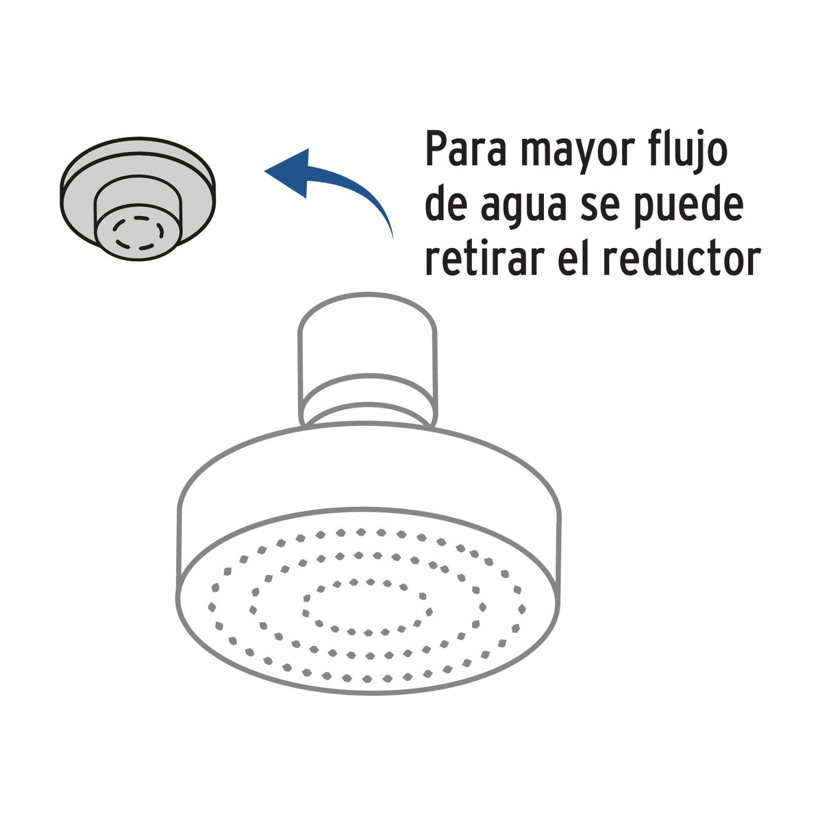 Regadera redonda de ABS 2-1/2' sin brazo, FOSET BASIC