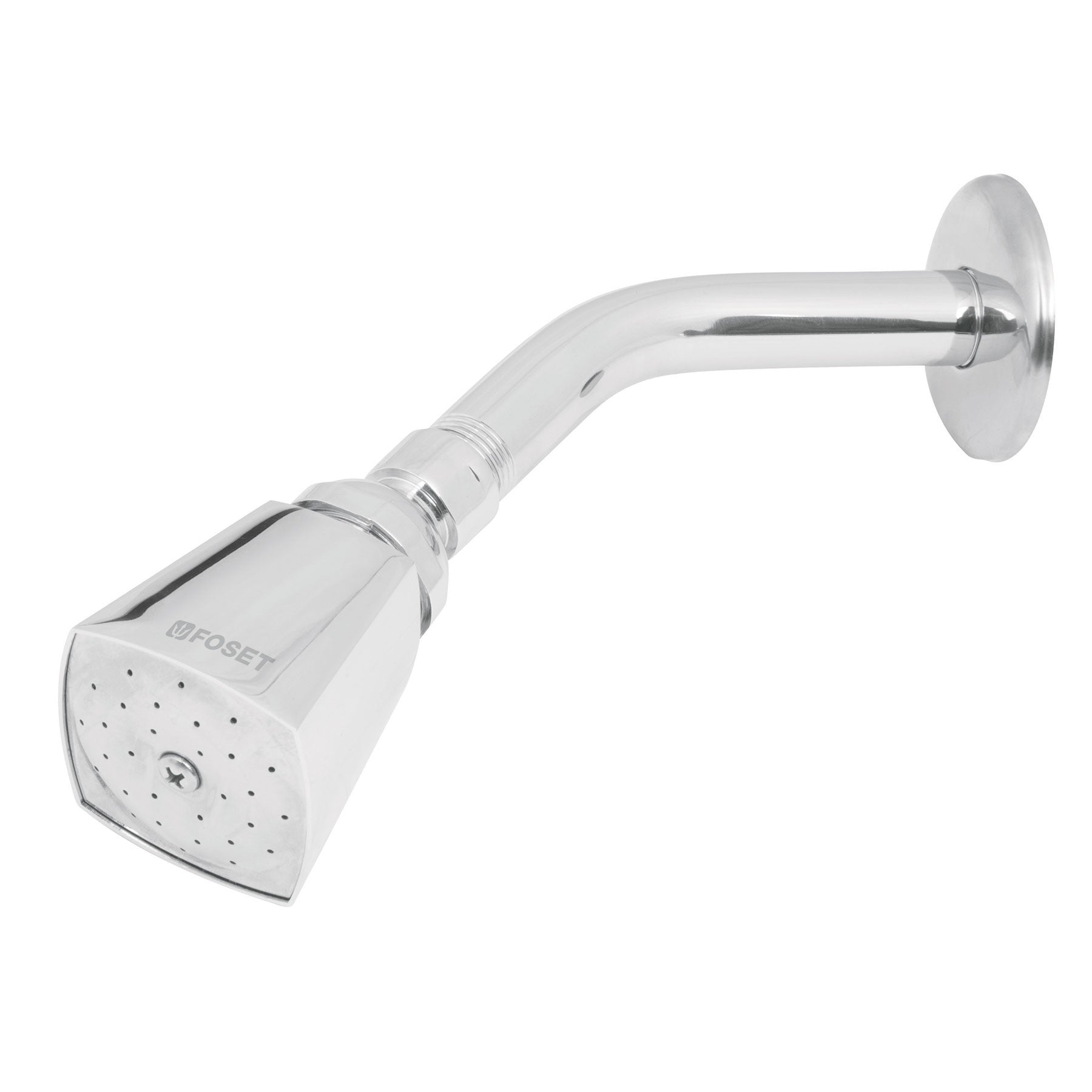 Regadera cuadrada 2" metalicabrazo y chapeton cromo AQUA