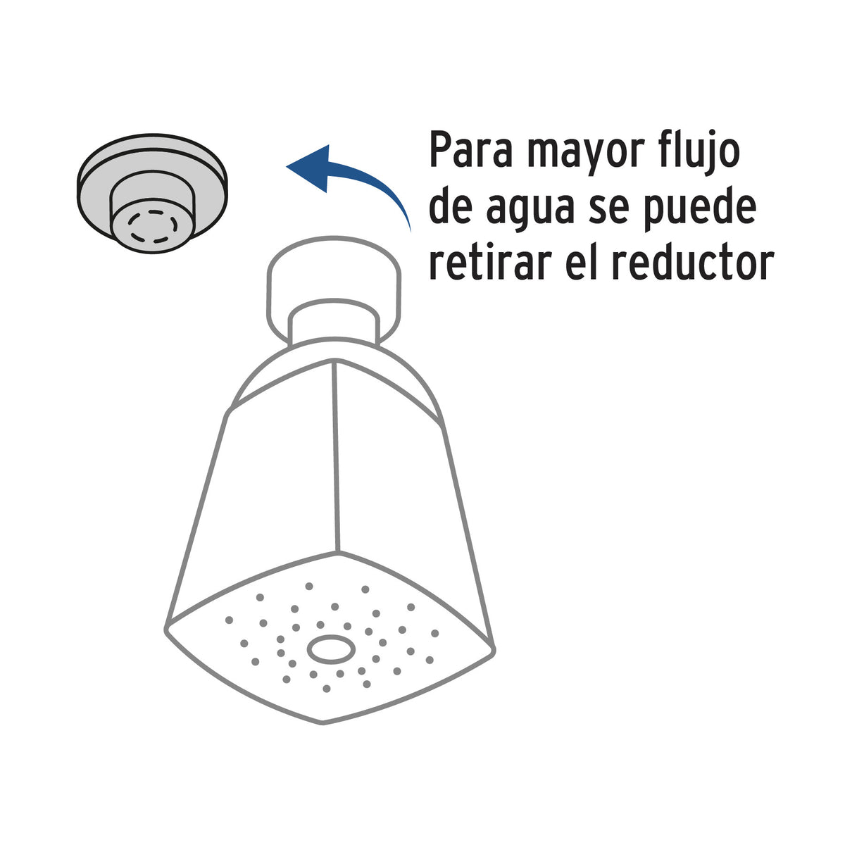 Regadera redonda 2', metálica, sin brazo, cromo, AQUA 2'