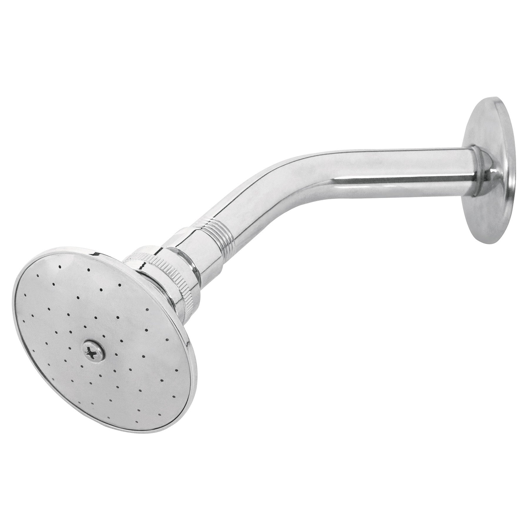 Regadera redonda 3" metalica brazo y chapeton cromo AQUA