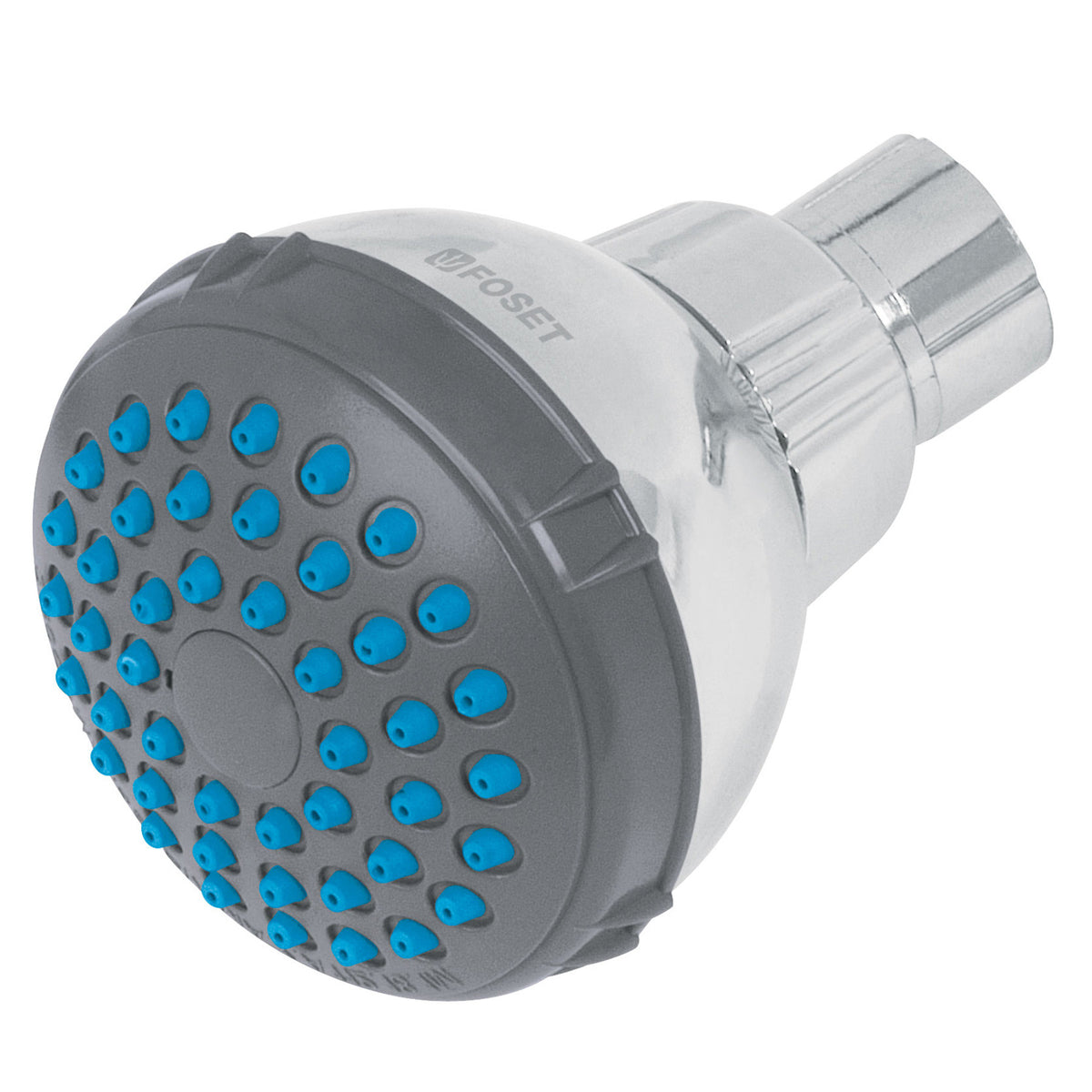 Regadera redonda de ABS 2-1/2" gris-cromo sin brazo BASIC