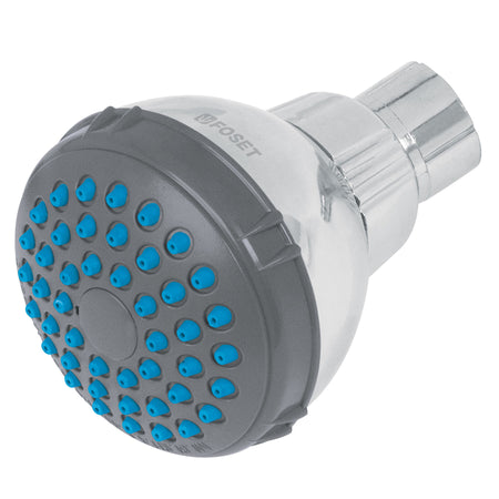 Regadera redonda de ABS 2-1/2" gris-cromo sin brazo BASIC