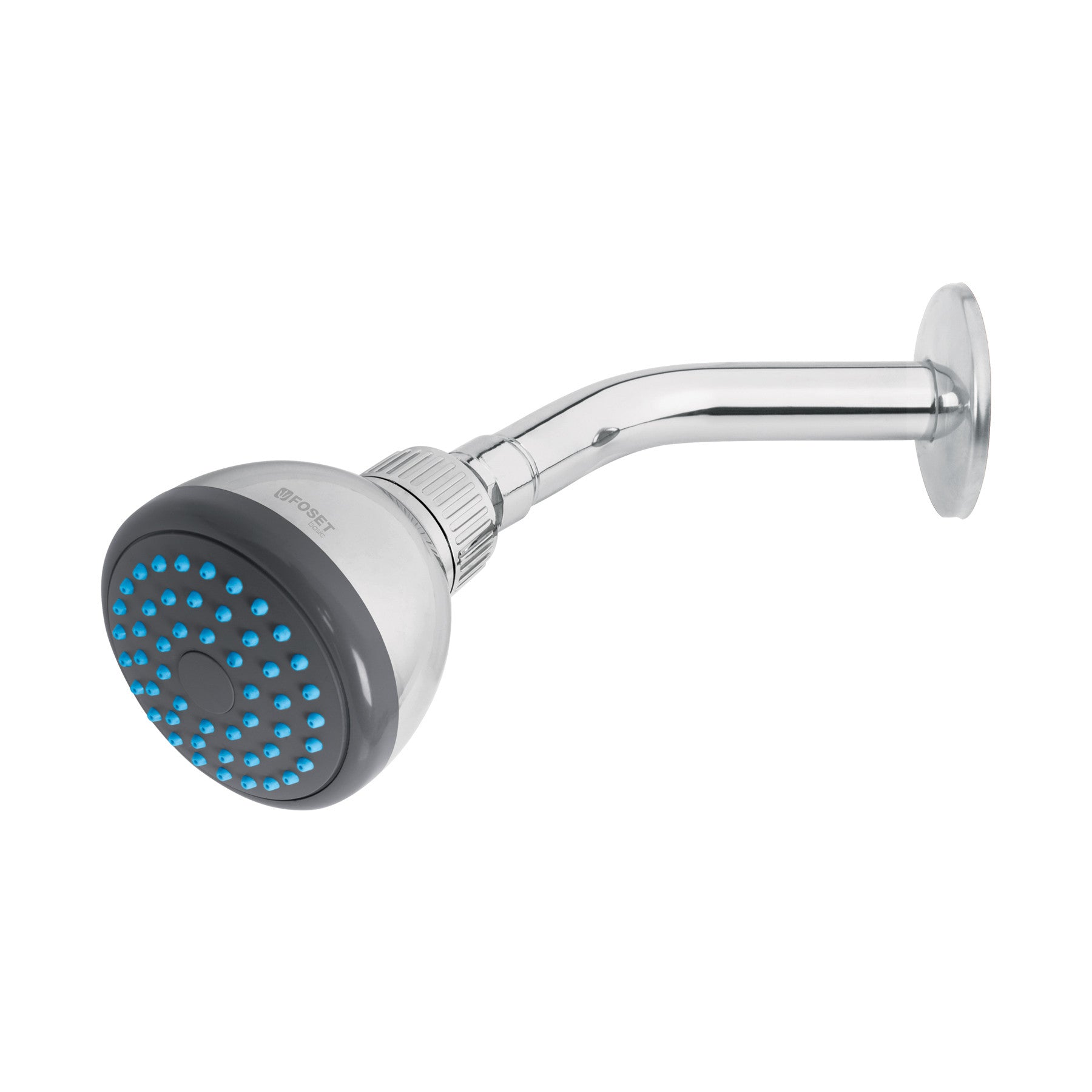 Regadera redonda 3" brazo y chapeton de acero FOSET BASIC