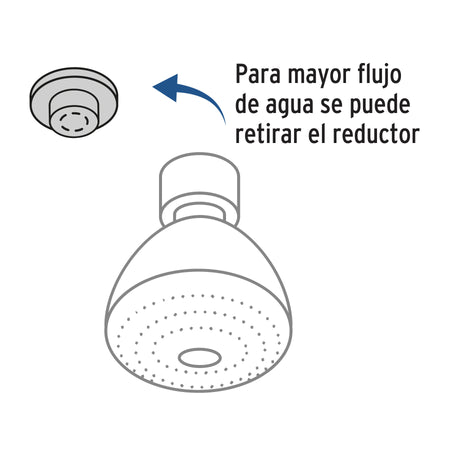 Regadera 3-1/4" 5 funciones brazo y chapeton FOSET AQUA