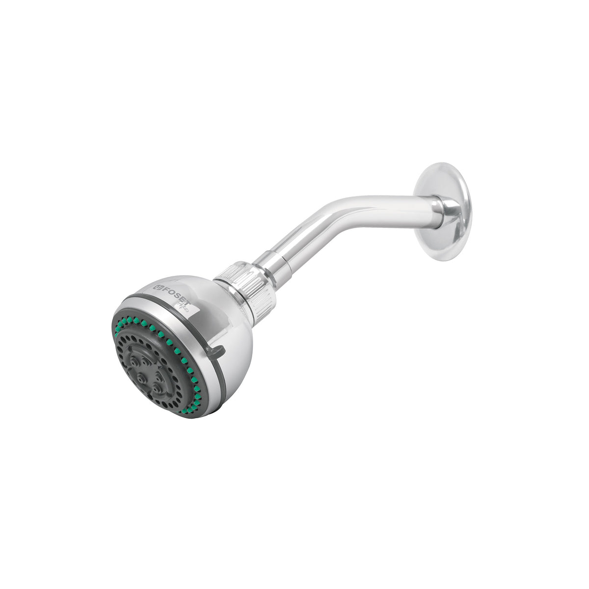 Regadera 3-1/4" 5 funciones brazo y chapeton FOSET AQUA