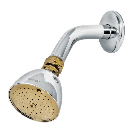 Regadera conica 2-1/2"metalica brazo y chapeton cromo-oro