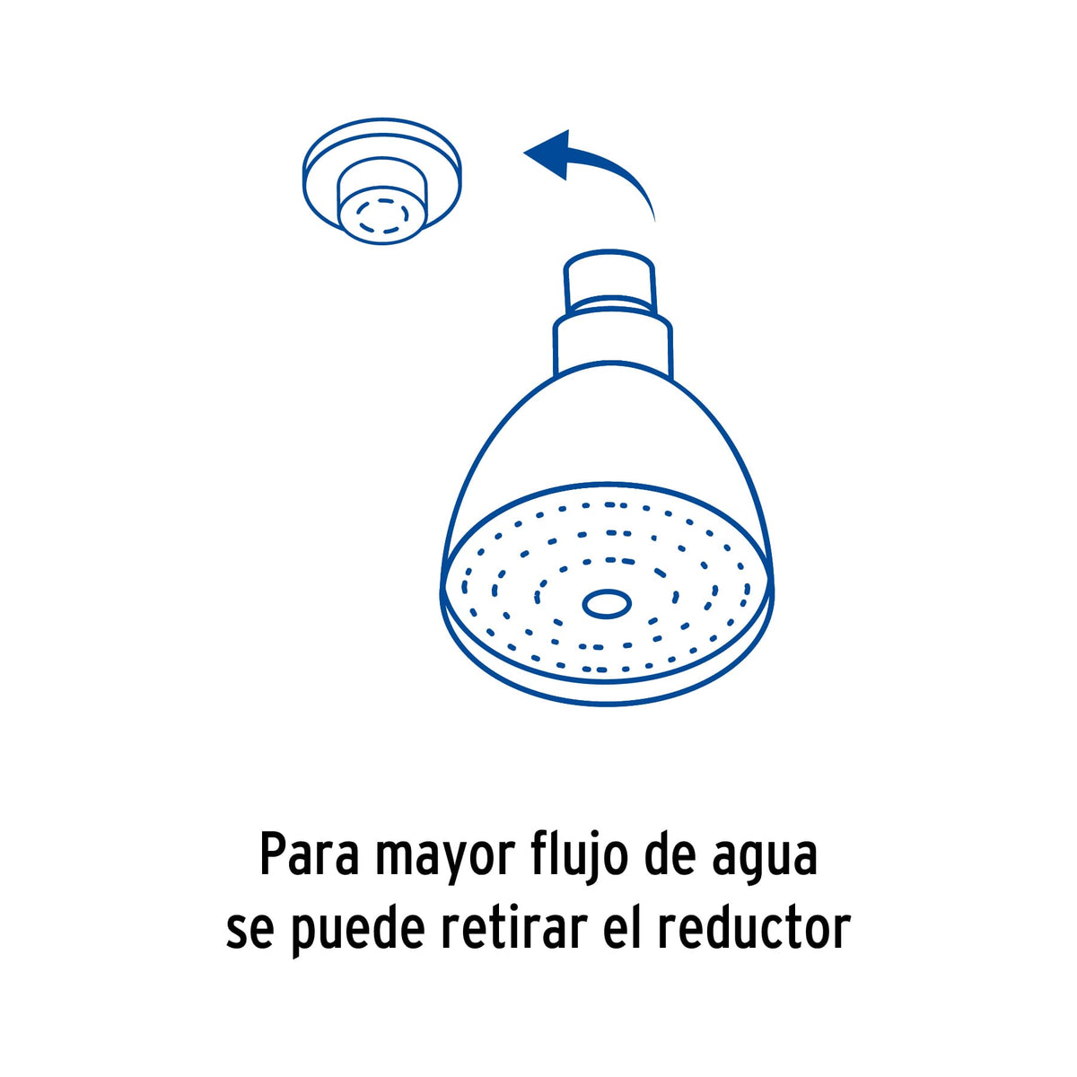 Regadera conica 2-1/2"metalica brazo y chapeton cromo-oro