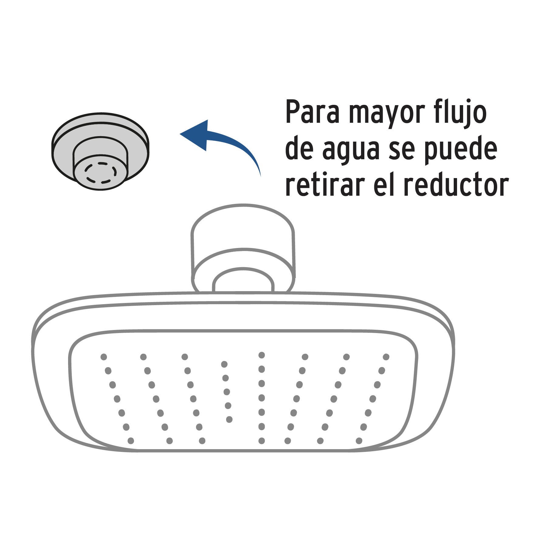 Regadera cuadrada 6', ABS, sin brazo, cromo, AERO 6'