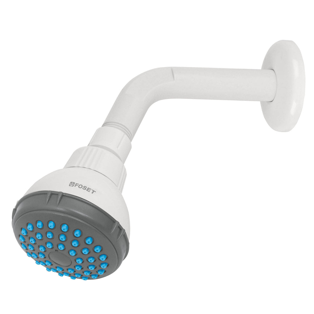 Regadera plastica redonda 2-1/2" gris-blanca FOSET BASIC