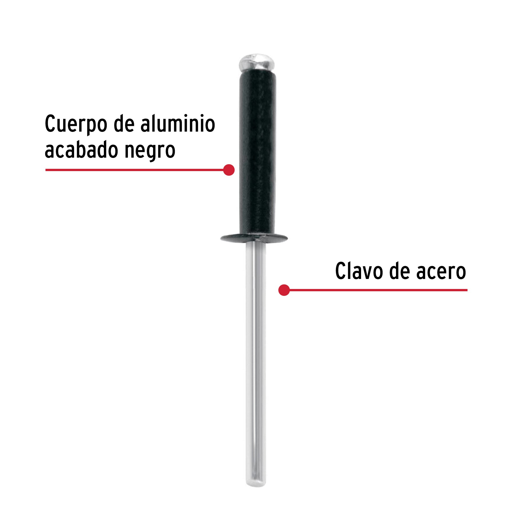 Bolsaremachesx1/2" negros de aluminio ala 5/32"