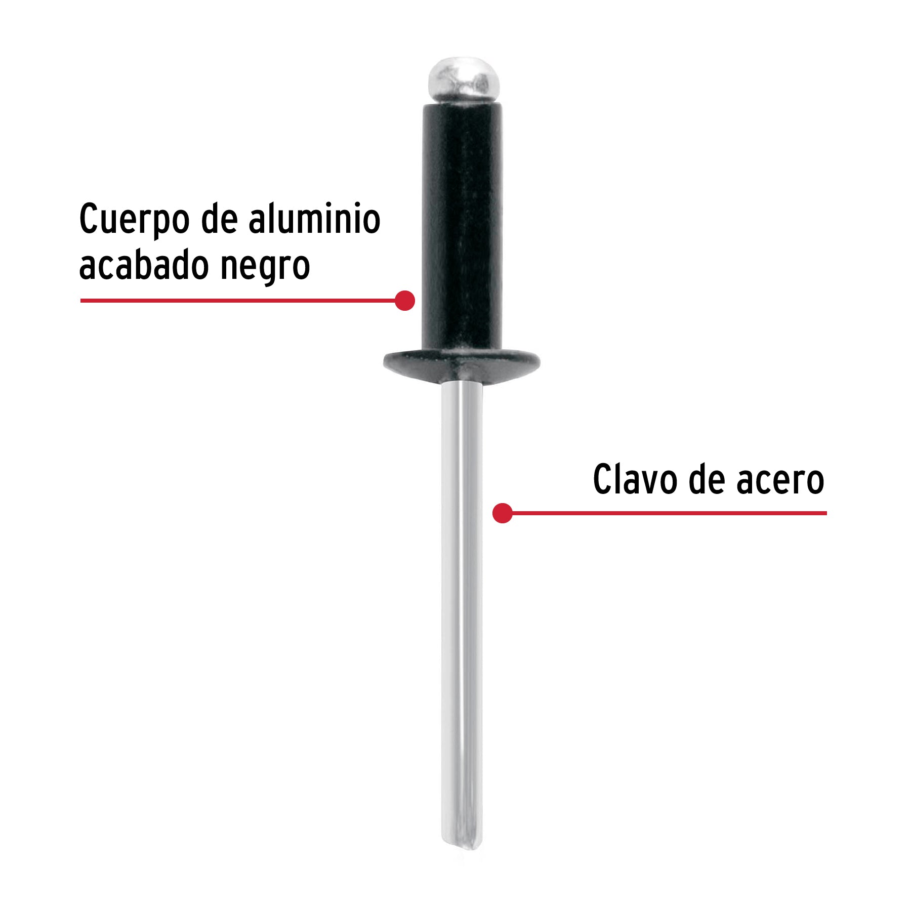 Bolsaremachesx1/2" negros de aluminio ala 3/16"