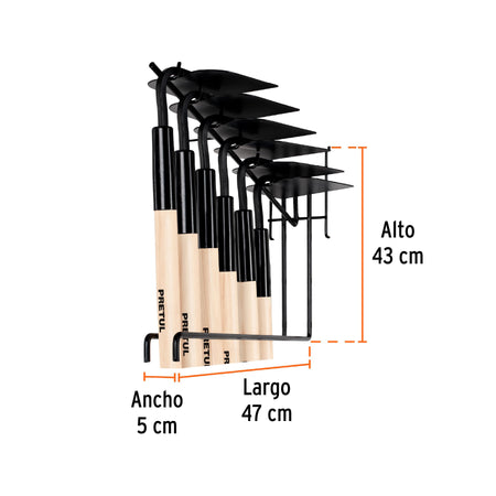 Rack para azadones, Truper