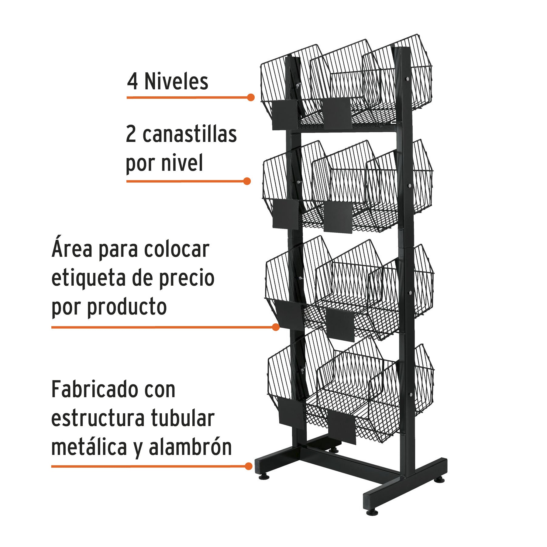 Rack botadero metalico 4 niveles Truper