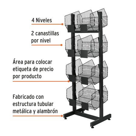 Rack botadero metalico 4 niveles Truper